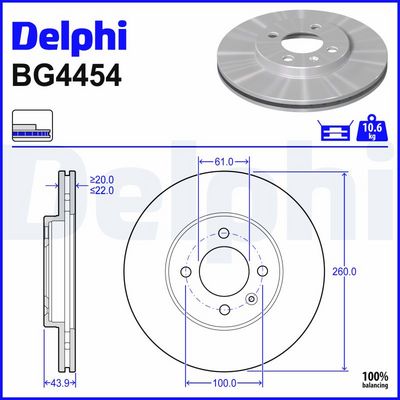 спирачен диск DELPHI BG4454