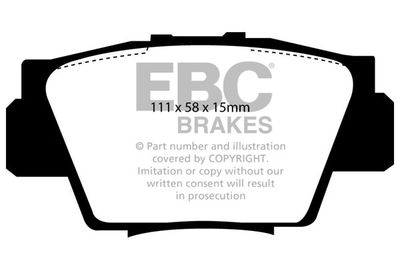 Комплект тормозных колодок, дисковый тормоз EBC Brakes DP3873C для HONDA NSX