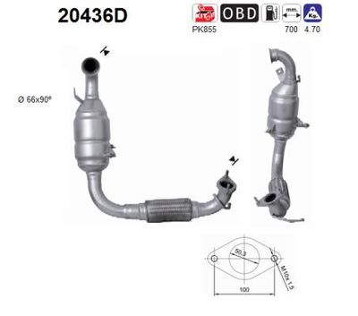 Катализатор AS 20436D для FORD FUSION