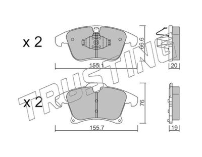 Zestaw klocków hamulcowych, hamulce tarczowe TRUSTING 1063.1