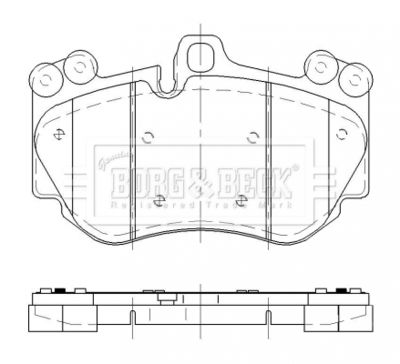 Комплект тормозных колодок, дисковый тормоз BORG & BECK BBP2476 для PORSCHE CAYENNE