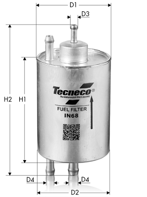 Топливный фильтр TECNECO FILTERS IN68 для CHRYSLER CROSSFIRE