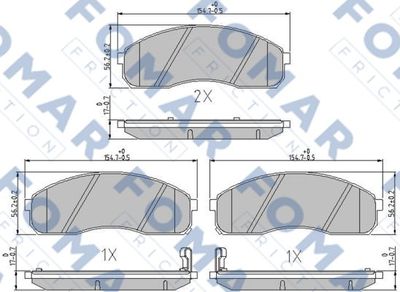 Комплект тормозных колодок, дисковый тормоз FOMAR Friction FO 685981 для KIA PREGIO