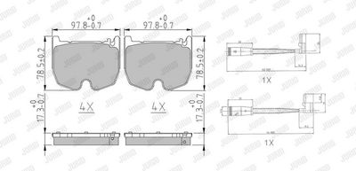BREMSBELAGSATZ SCHEIBENBREMSE JURID 573180J 1