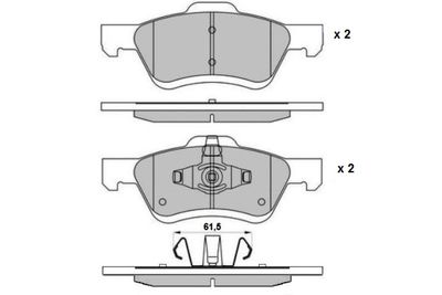 E.T.F. 12-1683 Тормозные колодки и сигнализаторы  для MAZDA TRIBUTE (Мазда Трибуте)