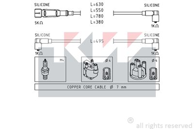 Комплект проводов зажигания KW 360 660 для VW CADDY
