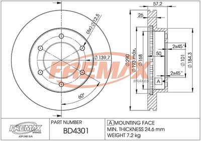 FREMAX BD-4301 Тормозные диски для ISUZU D-MAX