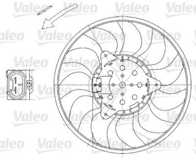 Вентилятор, охлаждение двигателя VALEO 696029 для OPEL VECTRA