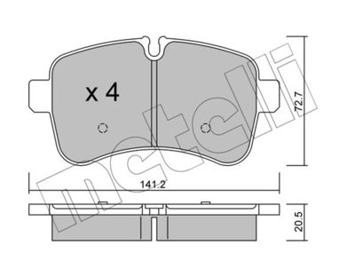 Комплект тормозных колодок, дисковый тормоз 22-0711-0