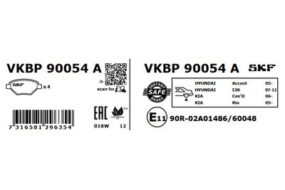 SET PLACUTE FRANA FRANA DISC SKF VKBP90054A 2