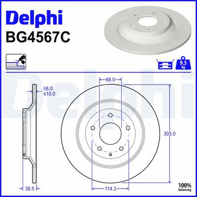 спирачен диск DELPHI BG4567C