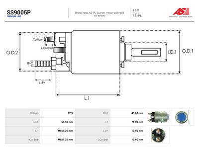 Elektromagnetický spínač, startér AS-PL SS9005P