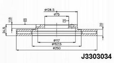 NIPPARTS J3303034 Тормозные диски  для MAZDA 626 II Hatchback (GC) 2.0