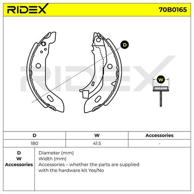 комплект спирачна челюст RIDEX
