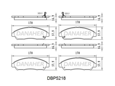 Комплект тормозных колодок, дисковый тормоз DANAHER DBP5218 для ACURA ZDX