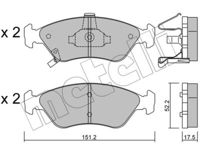 Комплект тормозных колодок, дисковый тормоз METELLI 22-0371-0 для KIA CLARUS