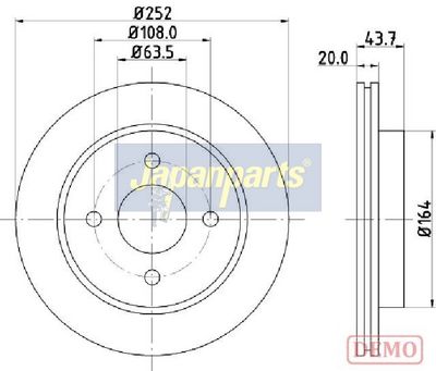 спирачен диск JAPANPARTS DP-0308C