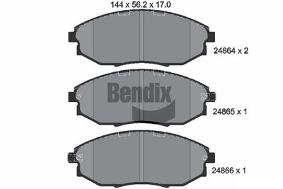 Комплект тормозных колодок, дисковый тормоз BENDIX Braking BPD2202 для CHEVROLET (SGM) EPICA