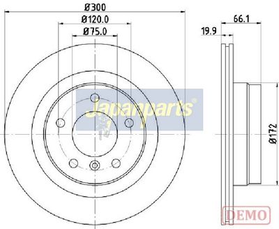 спирачен диск JAPANPARTS DP-0101C