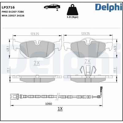 Brake Pad Set, disc brake LP3716