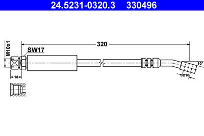 ATE 24.5231-0320.3 Тормозной шланг  для OPEL TIGRA (Опель Тигра)