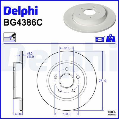 спирачен диск DELPHI BG4386C