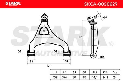 носач, окачване на колелата STARK SKCA-0050627