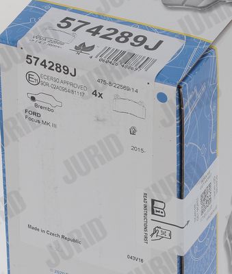 BREMSBELAGSATZ SCHEIBENBREMSE JURID 574289J 3