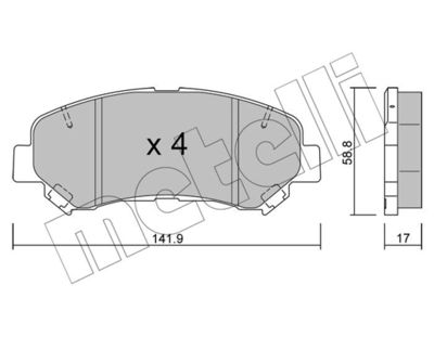 Комплект тормозных колодок, дисковый тормоз METELLI 22-0792-0 для SUZUKI KIZASHI