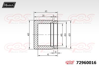 Поршень, корпус скобы тормоза MAXTECH 72960016 для AUDI V8
