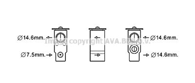 AVA-QUALITY-COOLING HY1397 Розширювальний клапан кондиціонера для KIA (Киа)