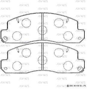 Комплект тормозных колодок, дисковый тормоз ADVICS SN663P для TOYOTA DYNA