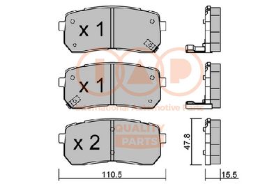 Комплект тормозных колодок, дисковый тормоз IAP QUALITY PARTS 704-21054 для KIA CARNIVAL