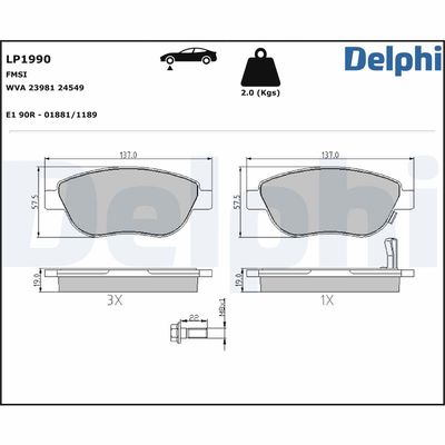 Brake Pad Set, disc brake LP1990