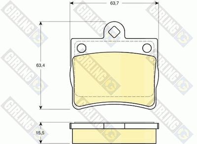 GIRLING 6112832 Тормозные колодки и сигнализаторы  для MERCEDES-BENZ C-CLASS (W202) C 200 D (202.122)