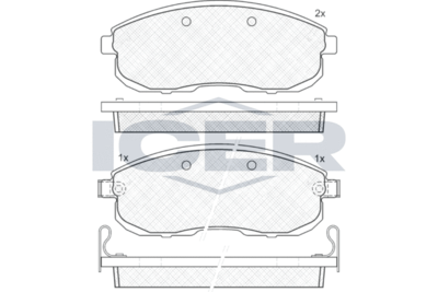 Комплект тормозных колодок, дисковый тормоз ICER 181101 для INFINITI I35