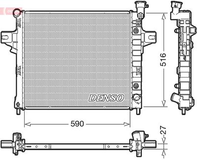 DENSO DRM06031 Радиатор охлаждения двигателя  для JEEP GRAND CHEROKEE (Джип Гранд чероkее)