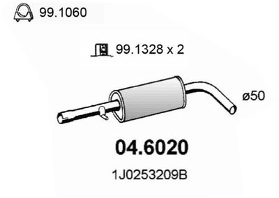 ASSO 04.6020 Глушитель выхлопных газов  для SEAT LEON (Сеат Леон)