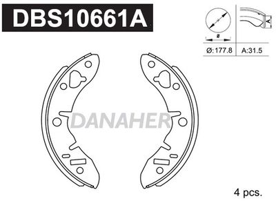 Комплект тормозных колодок DANAHER DBS10661A для DAF 33