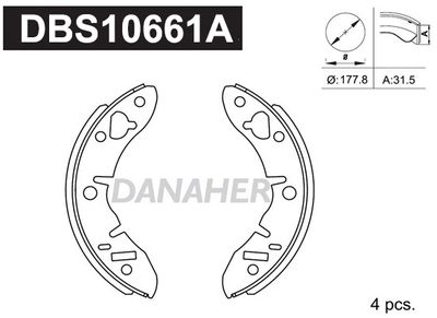 Комплект тормозных колодок DANAHER DBS10661A для RILEY ELF