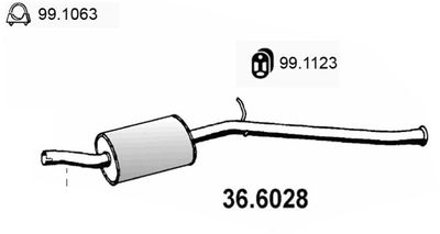 ASSO 36.6028 Глушитель выхлопных газов  для PEUGEOT 206 (Пежо 206)
