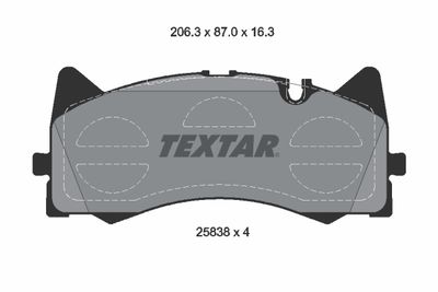 Комплект тормозных колодок, дисковый тормоз TEXTAR 2583801 для MERCEDES-BENZ AMG