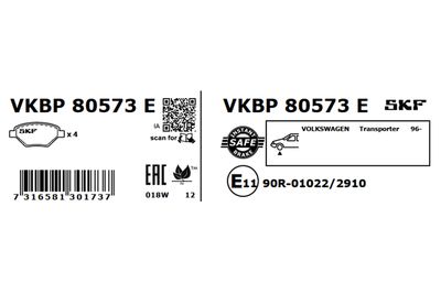 Brake Pad Set, disc brake VKBP 80573 E