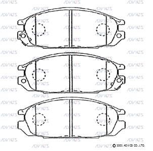 Комплект тормозных колодок, дисковый тормоз ADVICS SN839P для NISSAN VANETTE