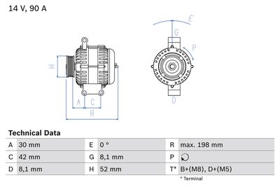 Alternator 0 986 041 800