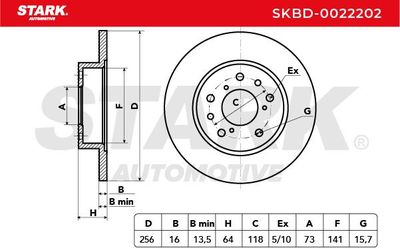 спирачен диск STARK SKBD-0022202