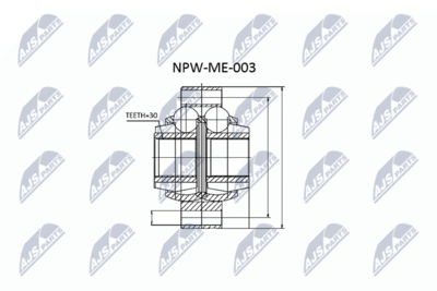 Zestaw przegubu, wał napędowy NTY NPW-ME-003