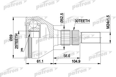 Шарнирный комплект, приводной вал PATRON PCV1420 для OPEL VECTRA
