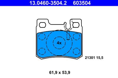 Комплект тормозных колодок, дисковый тормоз ATE 13.0460-3504.2 для MERCEDES-BENZ 124