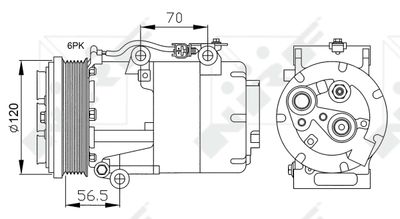 Kompressor, klimatanläggning NRF 32250